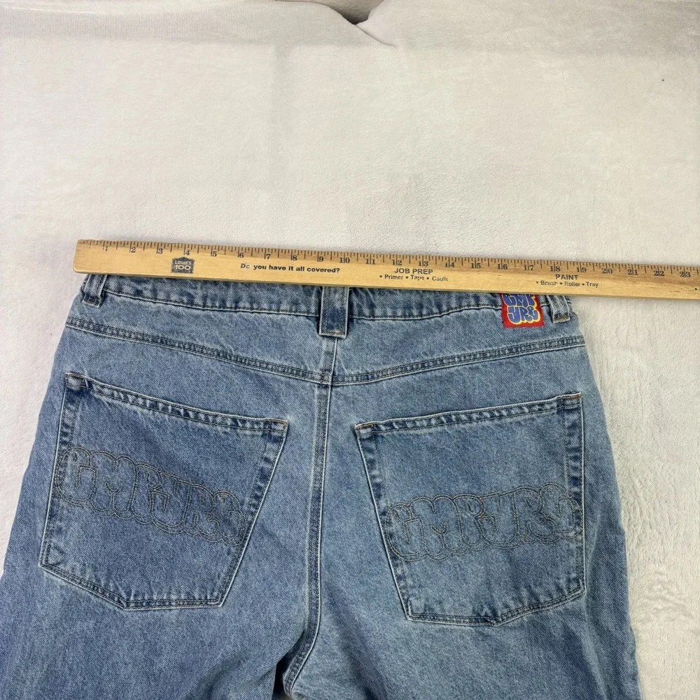 Y2K Empyre Embroidered Baggy Denim Blue Jeans Men's Waist 36